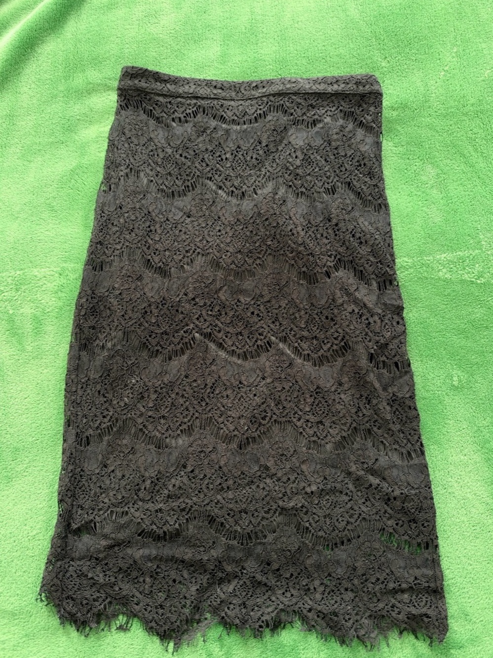 Black Lace knee length Skirt